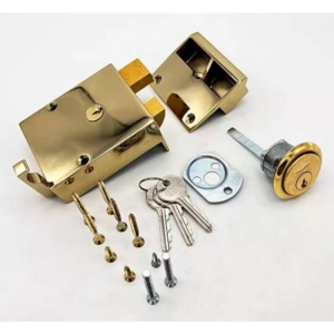 Union Cylinder Rim Drawback Lock Brass (1332 1334)
